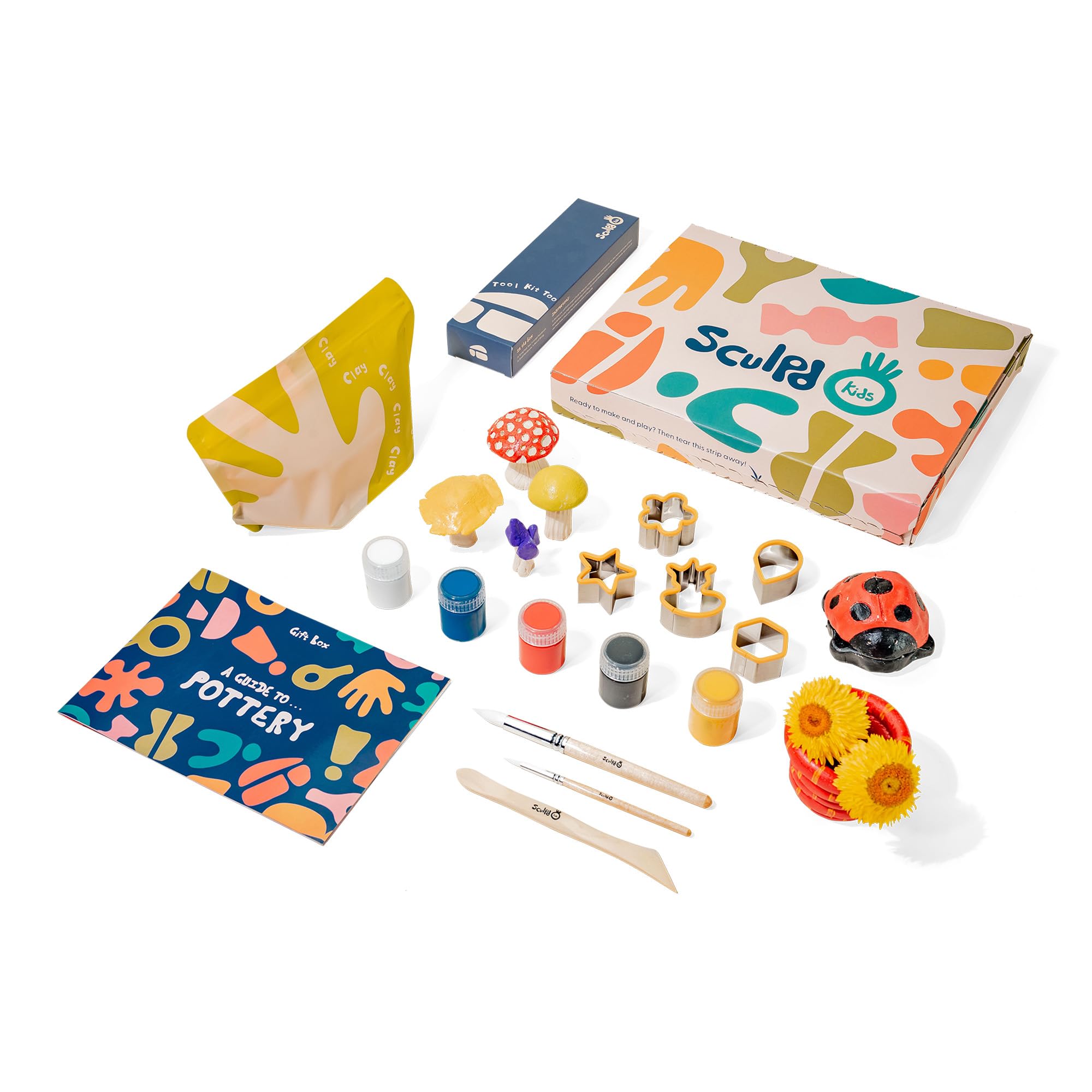 Amazon.com: Sculpd - The Original Kids Pottery Kit, Air-Dry Clay